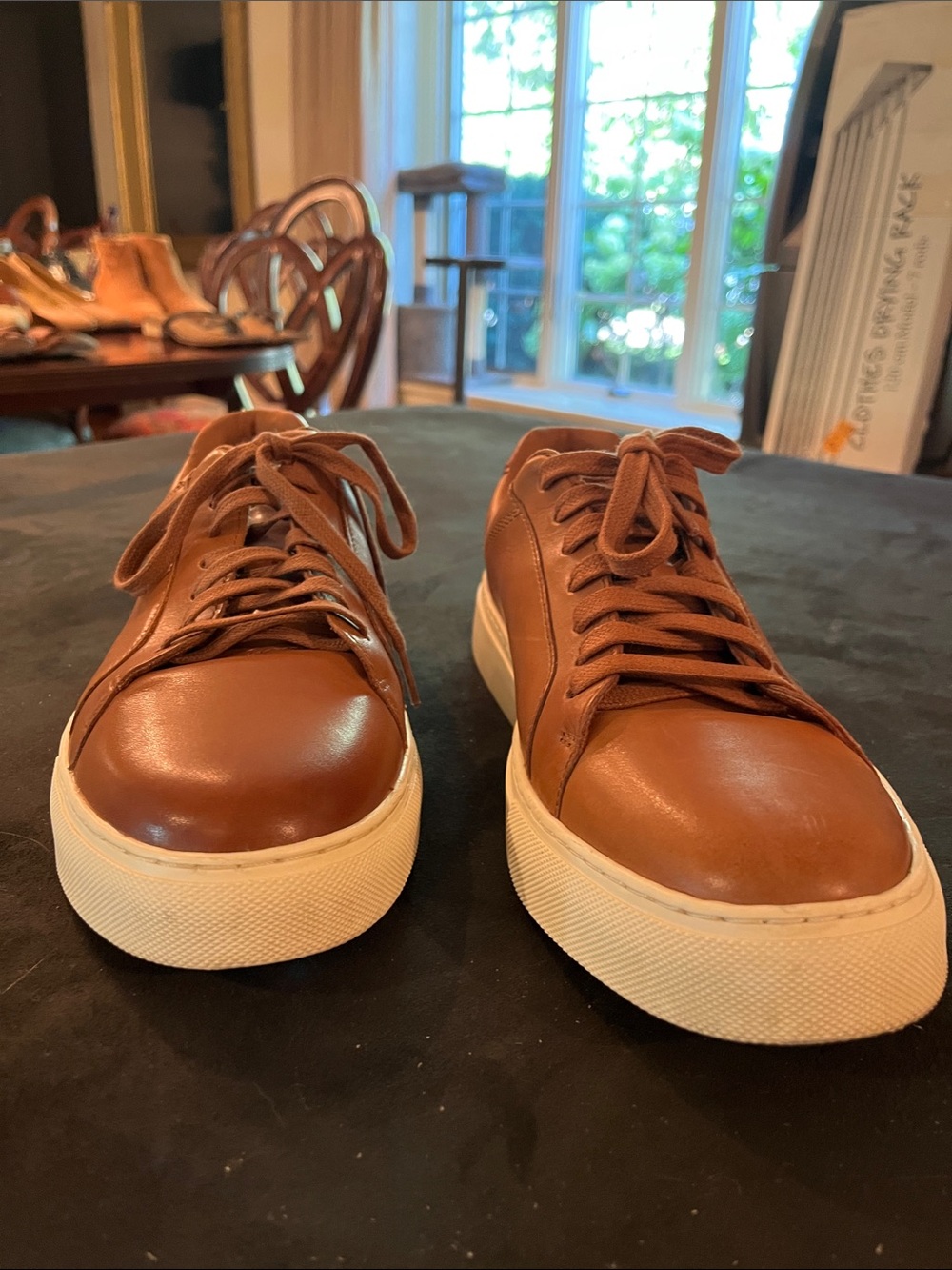 Cole Haan Brown Leather Low-Top Sneakers with White Soles